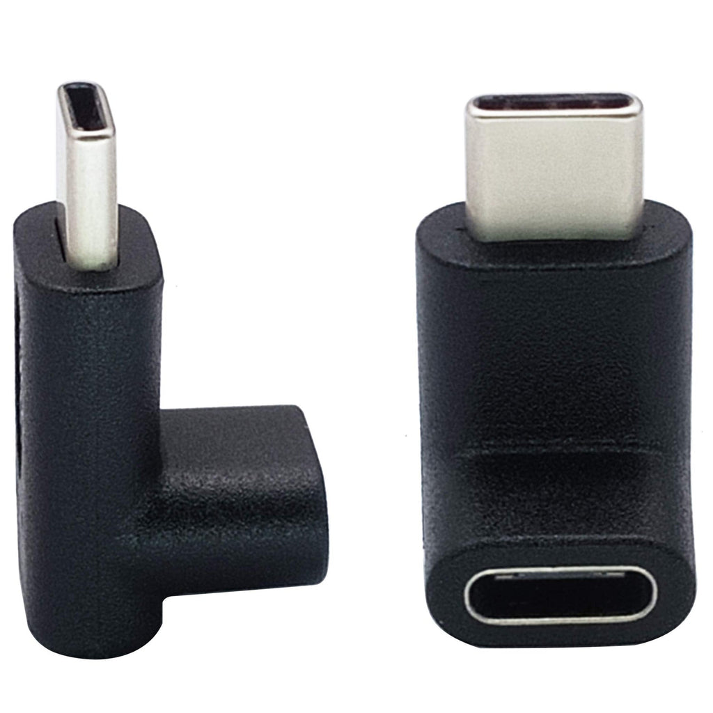 USB-C Male to Female Adapter 90° Up-Down Angle – USB 3.1 Gen 2 10Gbps 3A Charging Data Audio Video for USB-C Laptops and Devices