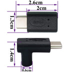 USB-C Male to Female Adapter 90° Up-Down Angle – USB 3.1 Gen 2 10Gbps 3A Charging Data Audio Video for USB-C Laptops and Devices
