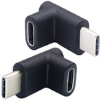 USB-C Male to Female Adapter 90° Up-Down Angle – USB 3.1 Gen 2 10Gbps 3A Charging Data Audio Video for USB-C Laptops and Devices