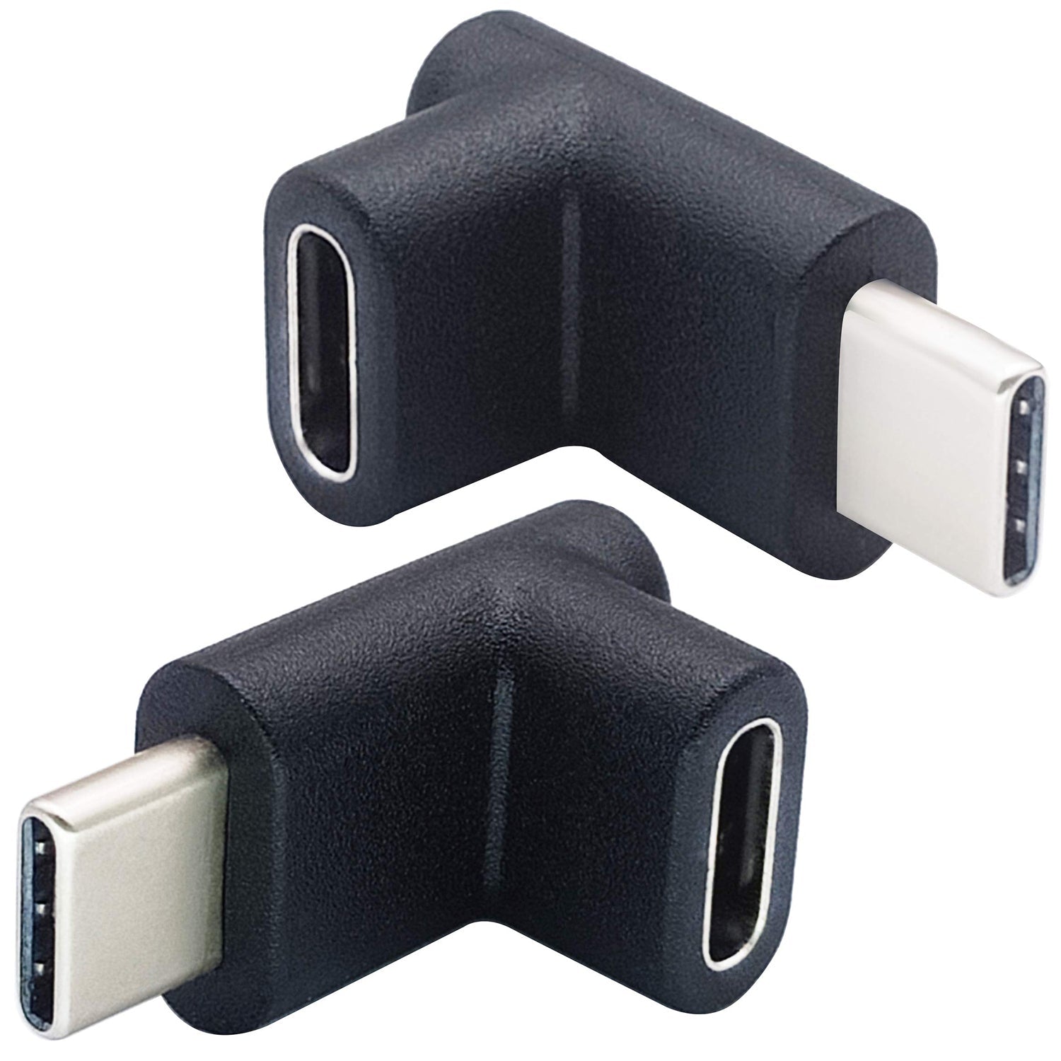90 Degree Type C USB Adapter Gen 2 (10Gbps) 3A Up&Down 90 Degree USB 3.1 Type C Male to Female Connector Supports Charging Data Audio Video Adapter for MacBook Pro