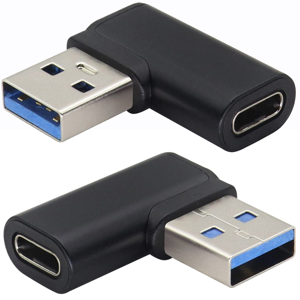 USB-C Female to USB-A 3.0 Male Adapter 90° Right Angle OTG – 5Gbps 15W Aluminum Alloy Converter for Laptop PC Power Bank Charger