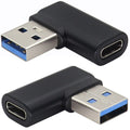 USB-C Female to USB-A 3.0 Male Adapter 90° Right Angle OTG – 5Gbps 15W Aluminum Alloy Converter for Laptop PC Power Bank Charger
