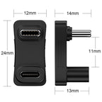 USB-C 180° U-Shape Adapter Male to Female – 10Gbps 100W PD 4K@60Hz Extension for Laptop Tablet Gaming Handheld Console USB-C Devices