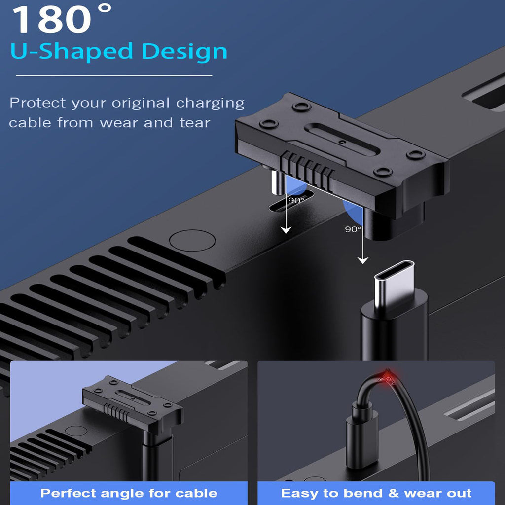 180 Degree USB C Adapter with 13.5mm Wider Gap U Shape USB-C Male to USB-C Female Connector with PD 240W/20 Gbps/8K,Type C 180 Angle Adapter for ROG Ally Steam Deck Legion Go Laptop Tablet Phone