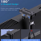 180 Degree USB C Adapter with 13.5mm Wider Gap U Shape USB-C Male to USB-C Female Connector with PD 240W/20 Gbps/8K,Type C 180 Angle Adapter for ROG Ally Steam Deck Legion Go Laptop Tablet Phone
