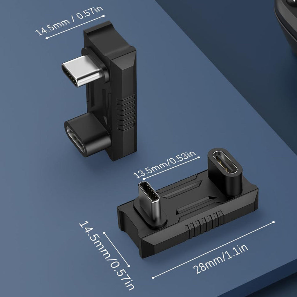 180 Degree USB C Adapter with 13.5mm Wider Gap U Shape USB-C Male to USB-C Female Connector with PD 240W/20 Gbps/8K,Type C 180 Angle Adapter for ROG Ally Steam Deck Legion Go Laptop Tablet Phone