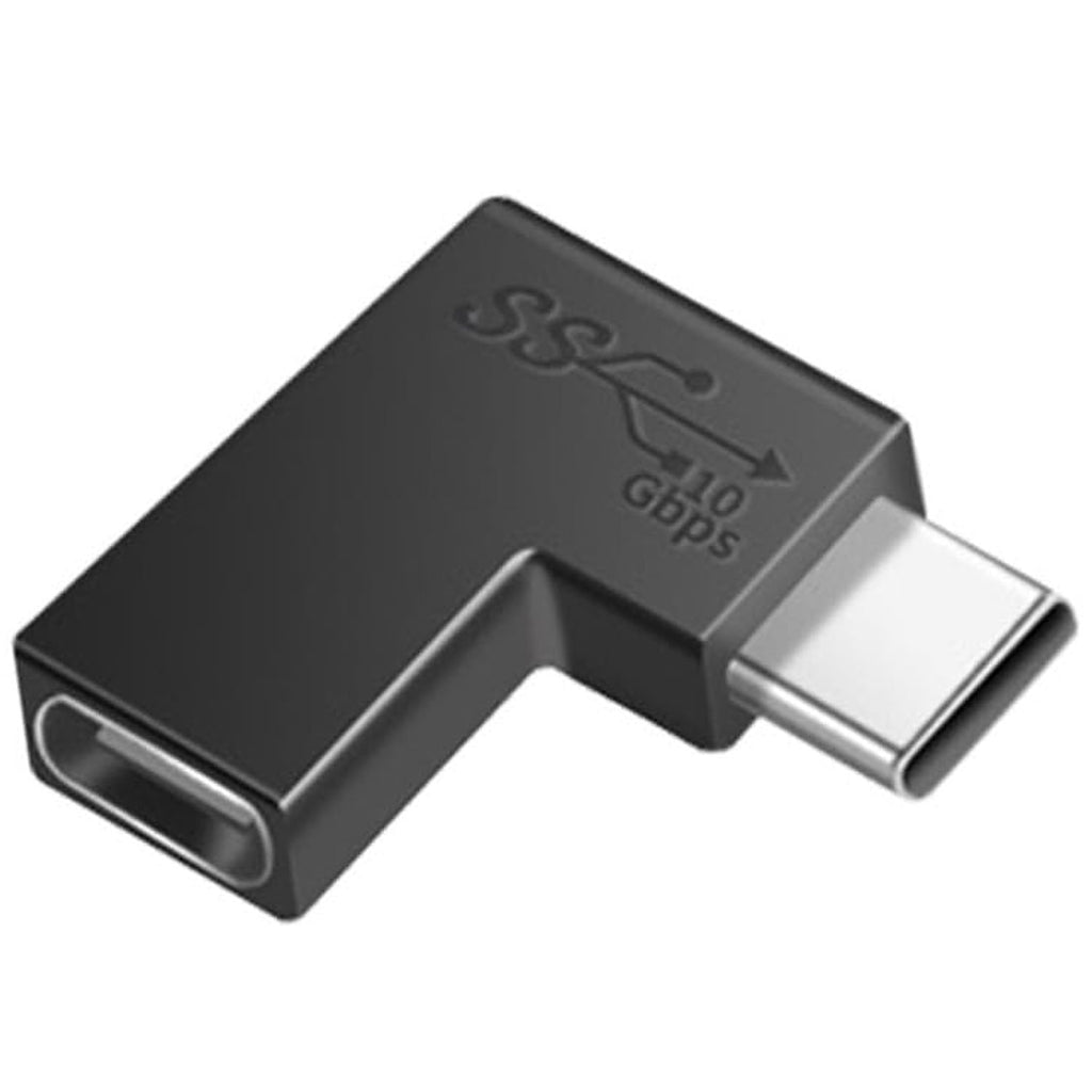 90 Degree Elbow L Shape USB C Male to Female Adapter USB3.1 Support 10GBbps Rate USB C Phone/Laptop Charging Port Converter 5V 3.3A