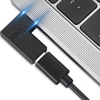 90 Degree Elbow L Shape USB C Male to Female Adapter USB3.1 Support 10GBbps Rate USB C Phone/Laptop Charging Port Converter 5V 3.3A