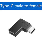 90 Degree Elbow L Shape USB C Male to Female Adapter USB3.1 Support 10GBbps Rate USB C Phone/Laptop Charging Port Converter 5V 3.3A