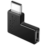 90 Degree Elbow L Shape USB C Male to Female Adapter USB3.1 Support 10GBbps Rate USB C Phone/Laptop Charging Port Converter 5V 3.3A