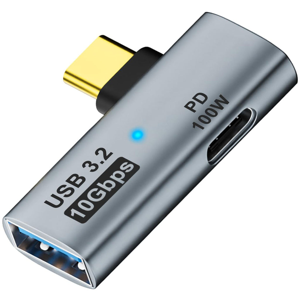 USB-C 2-in-1 Adapter – USB 3.2 10Gbps 100W PD Thunderbolt 4-Compatible OTG with USB-A Port for Laptop Tablet Gaming Handheld Console