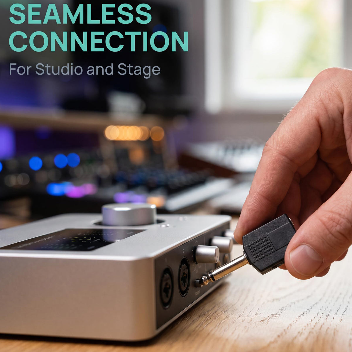 6.35mm to Dual 6.35mm Splitter 1/4 Inch TS Mono Male to Dual Female Audio Adapter 6.5mm Y Jack Converter for Guitar Bass Amplifier Mixer Pedalboard
