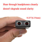 6.35mm to Dual 6.35mm Splitter 1/4 Inch TS Mono Male to Dual Female Audio Adapter 6.5mm Y Jack Converter for Guitar Bass Amplifier Mixer Pedalboard
