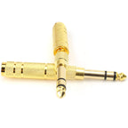 3.5mm 6.35mm Audio Adapter Set 4 Pack Gold Plated 1/8 Inch to 1/4 Inch TRS Stereo Converter for Headphones Amplifiers Mixers
