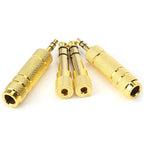 3.5mm 6.35mm Audio Adapter Set 4 Pack Gold Plated 1/8 Inch to 1/4 Inch TRS Stereo Converter for Headphones Amplifiers Mixers