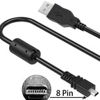 UC E6 8 Pin Mini USB Camera Cable for Nikon Coolpix DSLR D3300 D3200 D5300 D7100 S3300 and Sony Cyber Shot DSC W830 W800 Photo Transfer Data Sync Cord for PC Mac