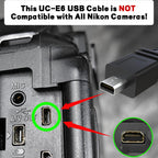 UC E6 8 Pin Mini USB Camera Cable for Nikon Coolpix DSLR D3300 D3200 D5300 D7100 S3300 and Sony Cyber Shot DSC W830 W800 Photo Transfer Data Sync Cord for PC Mac