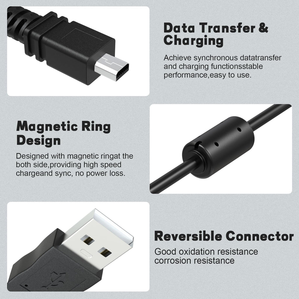 UC E6 8 Pin Mini USB Camera Cable for Nikon Coolpix DSLR D3300 D3200 D5300 D7100 S3300 and Sony Cyber Shot DSC W830 W800 Photo Transfer Data Sync Cord for PC Mac