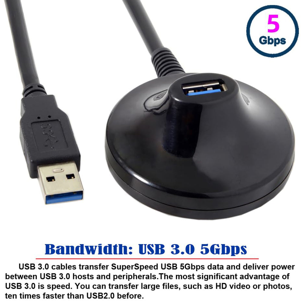 USB 3.0 Type-A Male to Female Extension Dock Station Cable