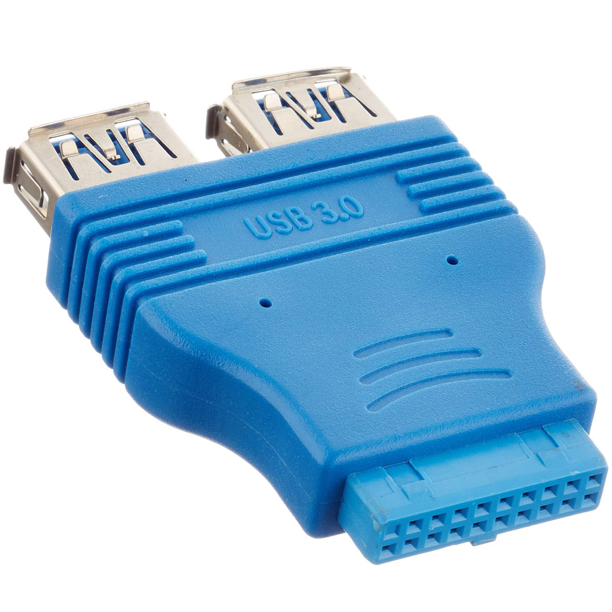 USB 3.0 20 Pin Header Female to Dual USB A Female Motherboard Adapter Internal Splitter Converter for PC Front Panel Black Blue