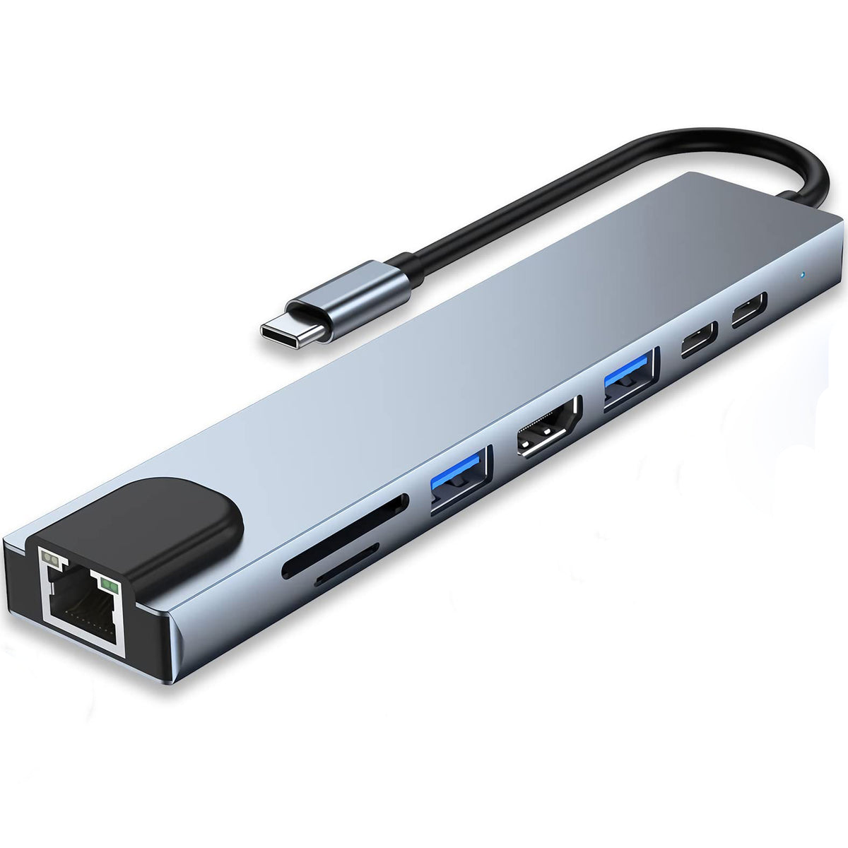 USB C Hub 8 in 1 Docking Station with 4K HDMI RJ45 Ethernet USB 3.0 USB 2.0 SD TF Card Reader PD Charging for MacBook Pro Air