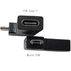 Micro USB Male to USB C Female Adapter 480Mbps Data Sync Charging Converter 56K Resistor Left Right 90 Degree Straight for Galaxy S7 Kindle Fire