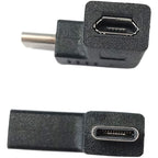 USB C Male to Micro USB Female Adapter 90 Degree Right Left Angle 480Mbps Data Sync Charging Converter 56K Resistor for Switch Galaxy Pixel MacBook