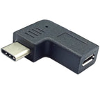 USB C Male to Micro USB Female Adapter 90 Degree Right Left Angle 480Mbps Data Sync Charging Converter 56K Resistor for Switch Galaxy Pixel MacBook