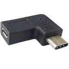USB C Male to Micro USB Female Adapter 90 Degree Right Left Angle 480Mbps Data Sync Charging Converter 56K Resistor for Switch Galaxy Pixel MacBook