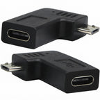 Micro USB Male to USB C Female Adapter 480Mbps Data Sync Charging Converter 56K Resistor Left Right 90 Degree Straight for Galaxy S7 Kindle Fire