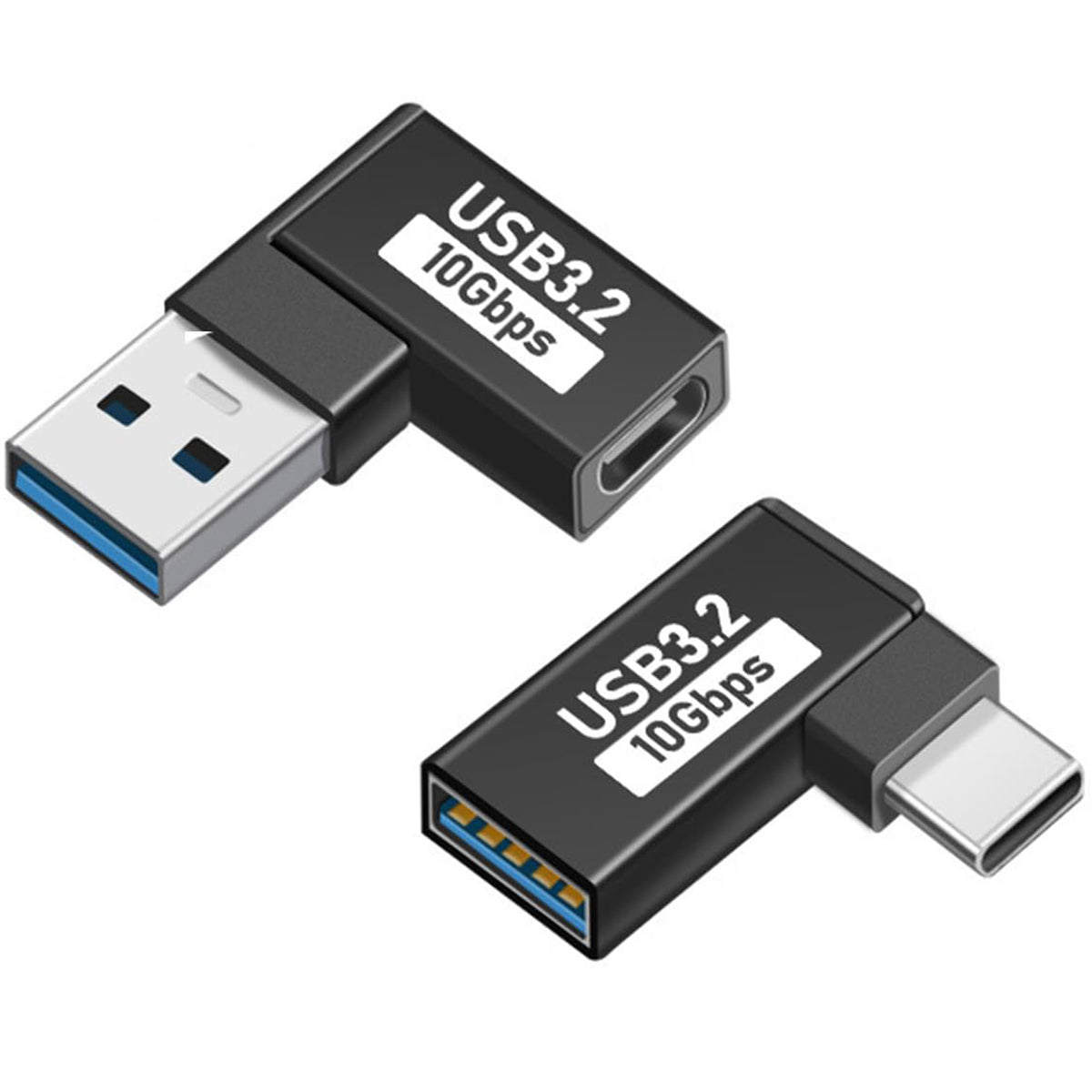 USB 3.2 10Gbps 90 Degree USB C Male to USB A Female USB A Male to USB C Female OTG Adapter 5V 3A for Laptop PC Card Reader Flash Drive
