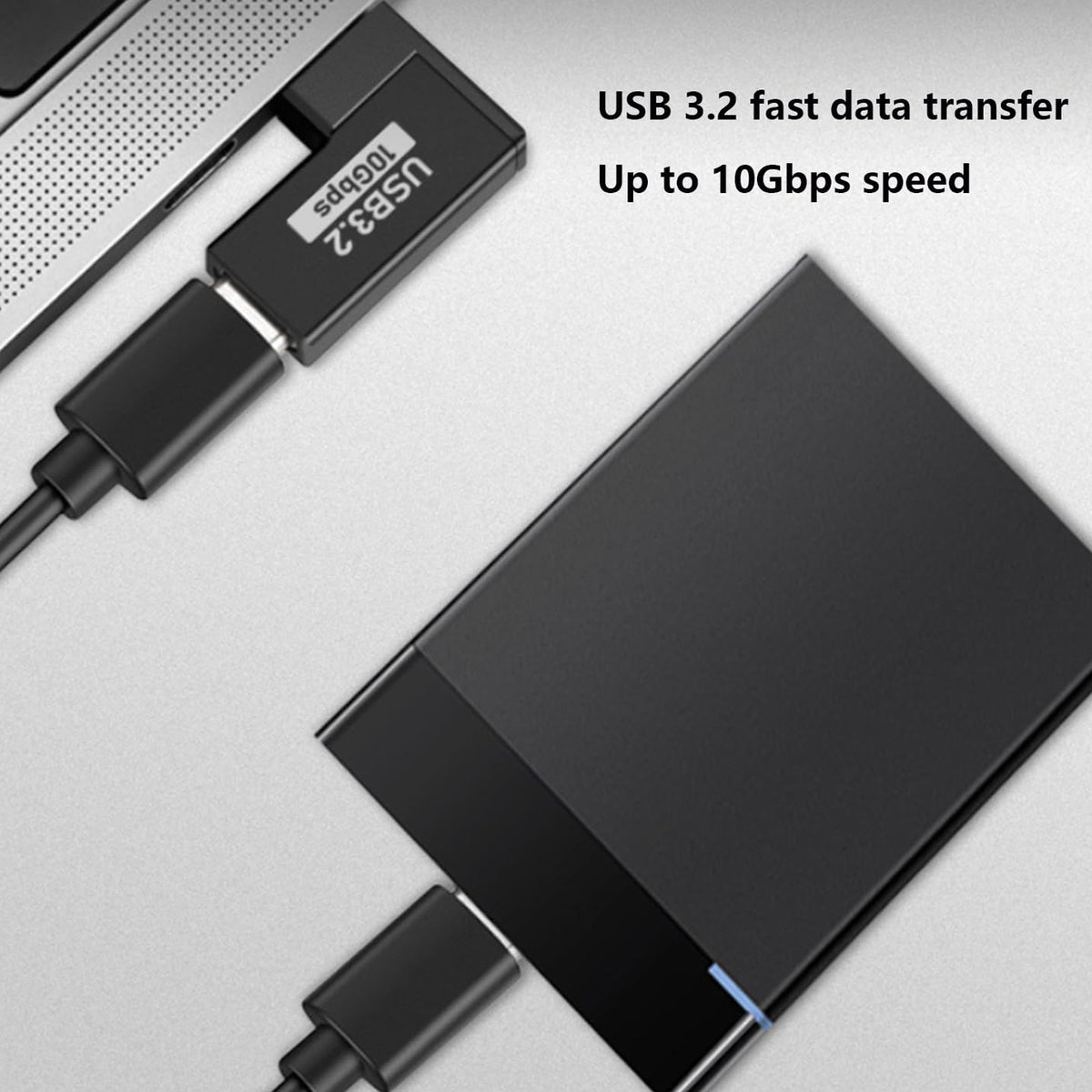 USB 3.2 10Gbps 90 Degree USB C Male to USB A Female USB A Male to USB C Female OTG Adapter 5V 3A for Laptop PC Card Reader Flash Drive