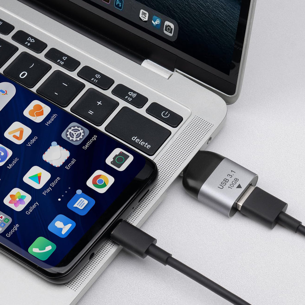 USB C Male to USB A 3.1 Female OTG Adapter 10Gbps 5V 3A for iPhone 15 16 iPad MacBook Dell XPS