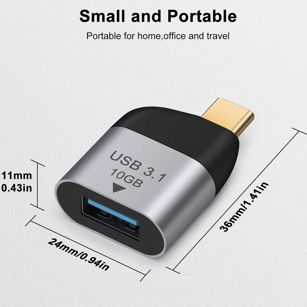 USB C Male to USB A 3.1 Female OTG Adapter 10Gbps 5V 3A for iPhone 15 16 iPad MacBook Dell XPS