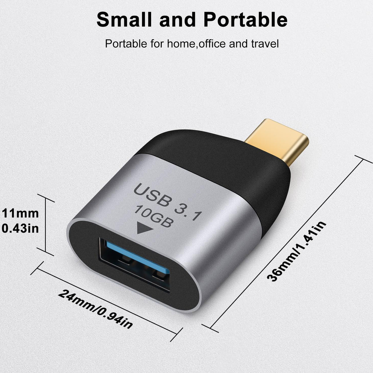 USB C Male to USB A 3.1 Female OTG Adapter 10Gbps 5V 3A for iPhone 15 16 iPad MacBook Dell XPS