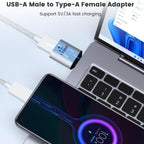 USB 3.1 Type A Male to Female Adapter 10Gbps 5V 3A Straight Extender for PC Laptop USB Flash Drive Mouse Keyboard