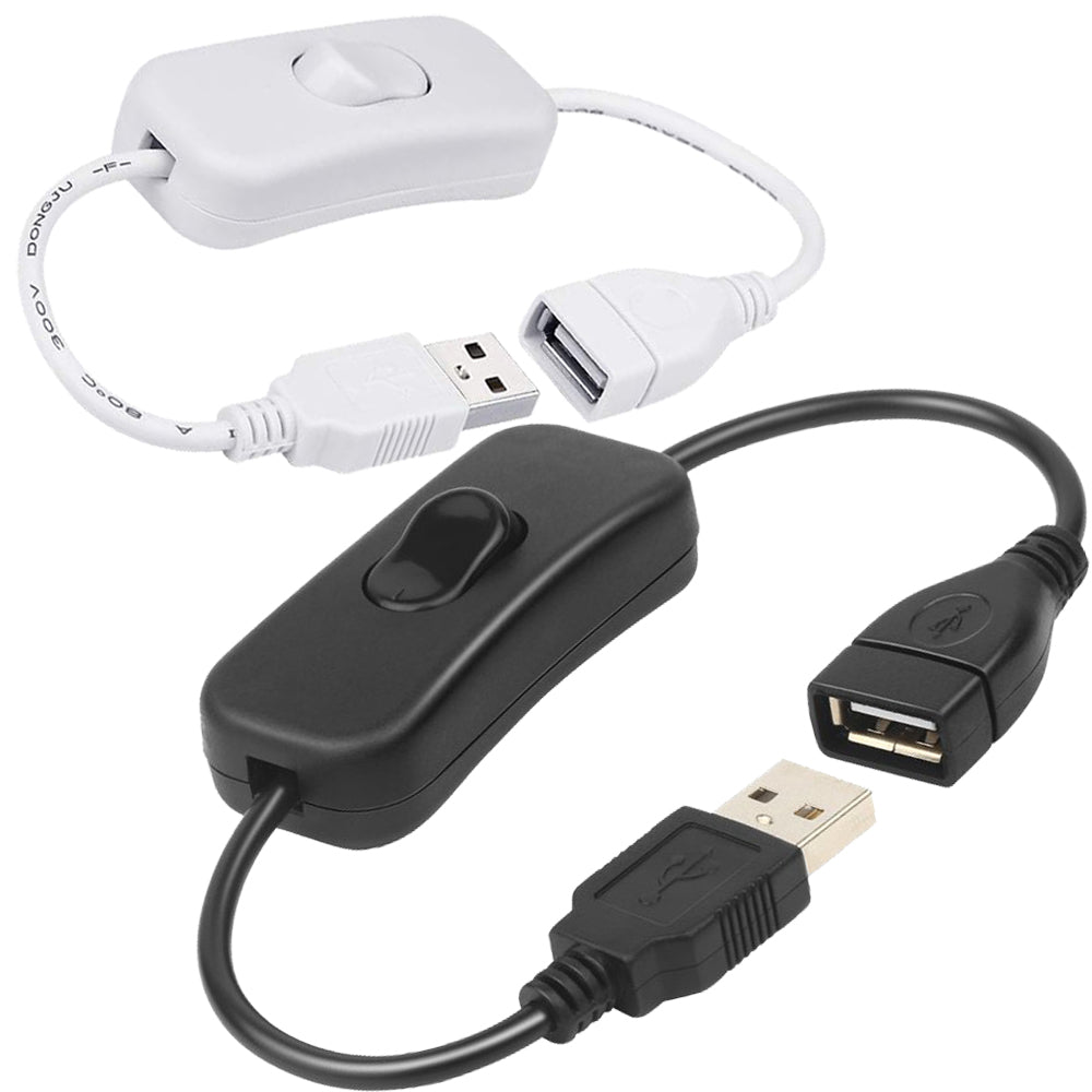 USB Extension Cable with On Off Switch Inline Rocker Power Adapter 22AWG for LED Desk Lamp Fan Drive Recorder