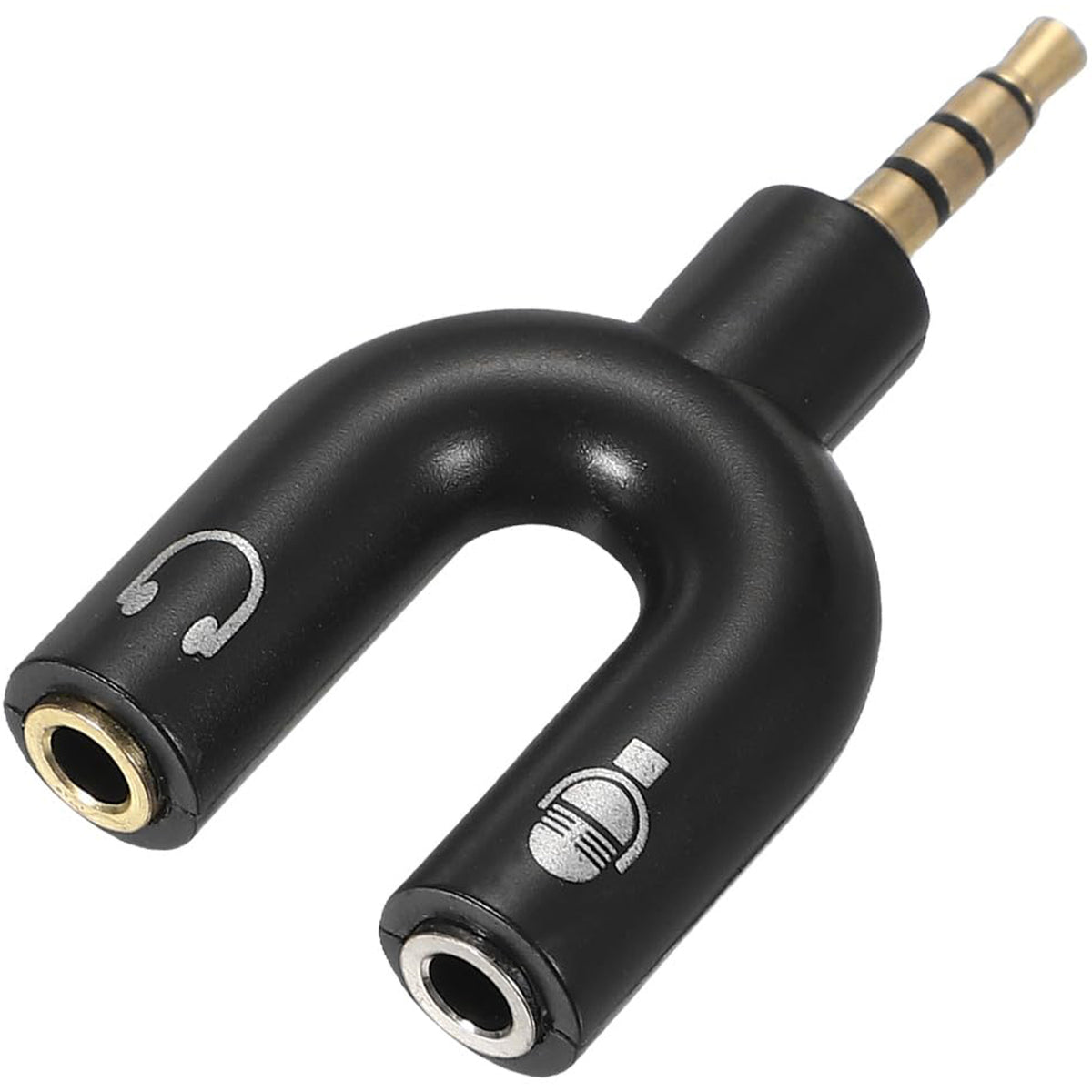 3.5mm Headphone Mic Splitter 4 Pole TRRS Male to Dual TRS Female Headset Microphone Audio Y Adapter for PC Laptop Phone