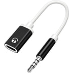 3.5mm Male to USB C Female Audio Adapter Cable TRRS Aux Jack to Type C Headphone Converter Passive Analog for Laptop PC Phone Tablet MP3 Player