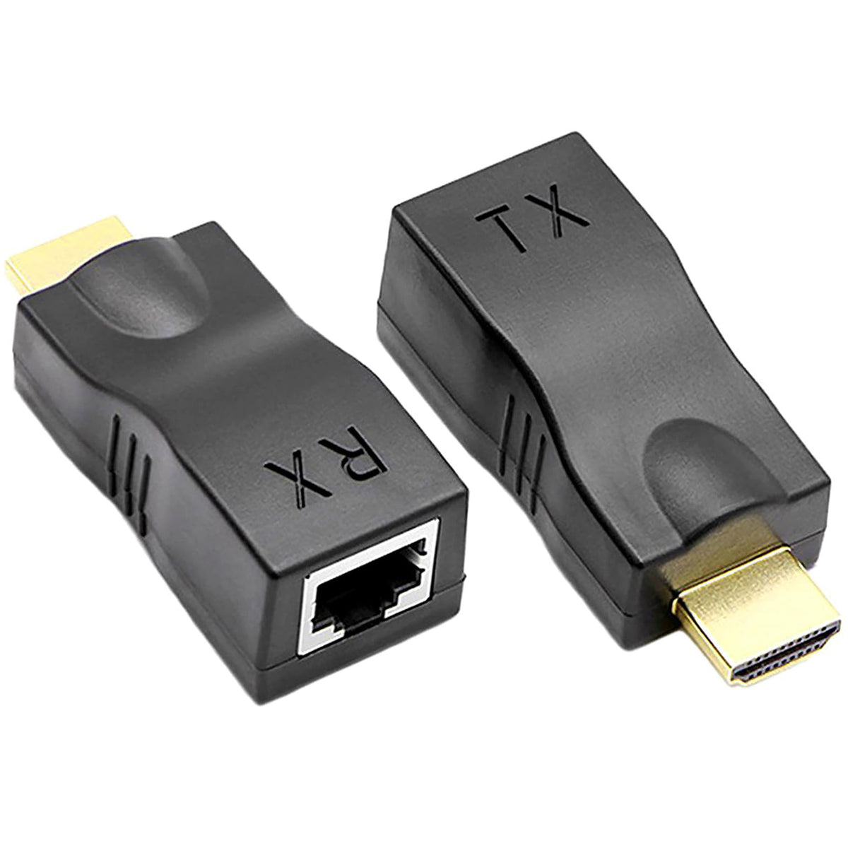 Ethernet RJ45 Extender for HDMI Cat5e Cat6 Cable 1080P 60Hz 30m 98ft Transmitter Receiver TX RX Set No Power Needed for HDTV PC PS4 Projector
