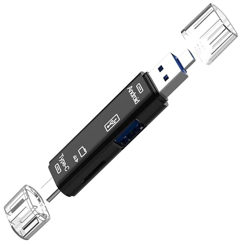 5 in 1 USB C Micro USB to USB OTG Adapter with TF SD Card Reader Multi Port Hub Dongle for Android Phone Mac PC Flash Drive Mouse Keyboard