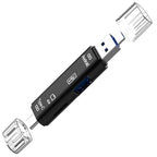 5 in 1 USB C Micro USB to USB OTG Adapter with TF SD Card Reader Multi Port Hub Dongle for Android Phone Mac PC Flash Drive Mouse Keyboard