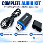 USB Bluetooth Audio Receiver Adapter Wireless 3.5mm AUX Dongle Music Receiver with 3.5mm Cable for Car Stereo Home Speaker Sound System iPhone iPad