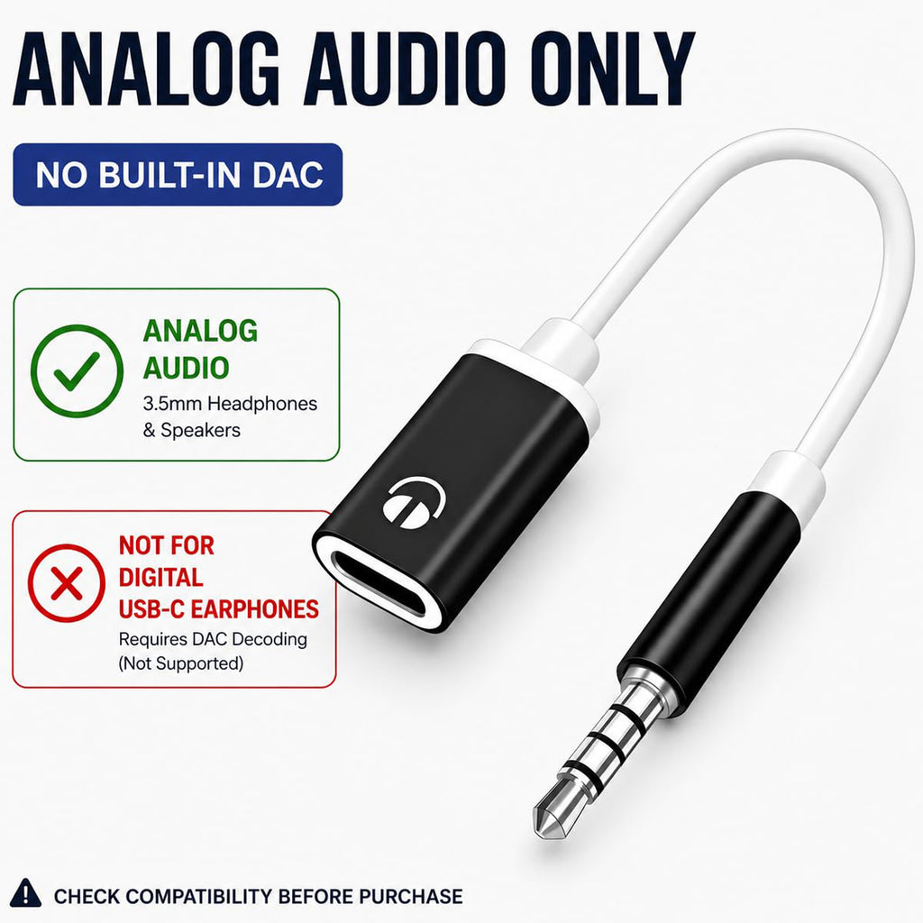 3.5mm Male to USB C Female Audio Adapter Cable TRRS Aux Jack to Type C Headphone Converter Passive Analog for Laptop PC Phone Tablet MP3 Player