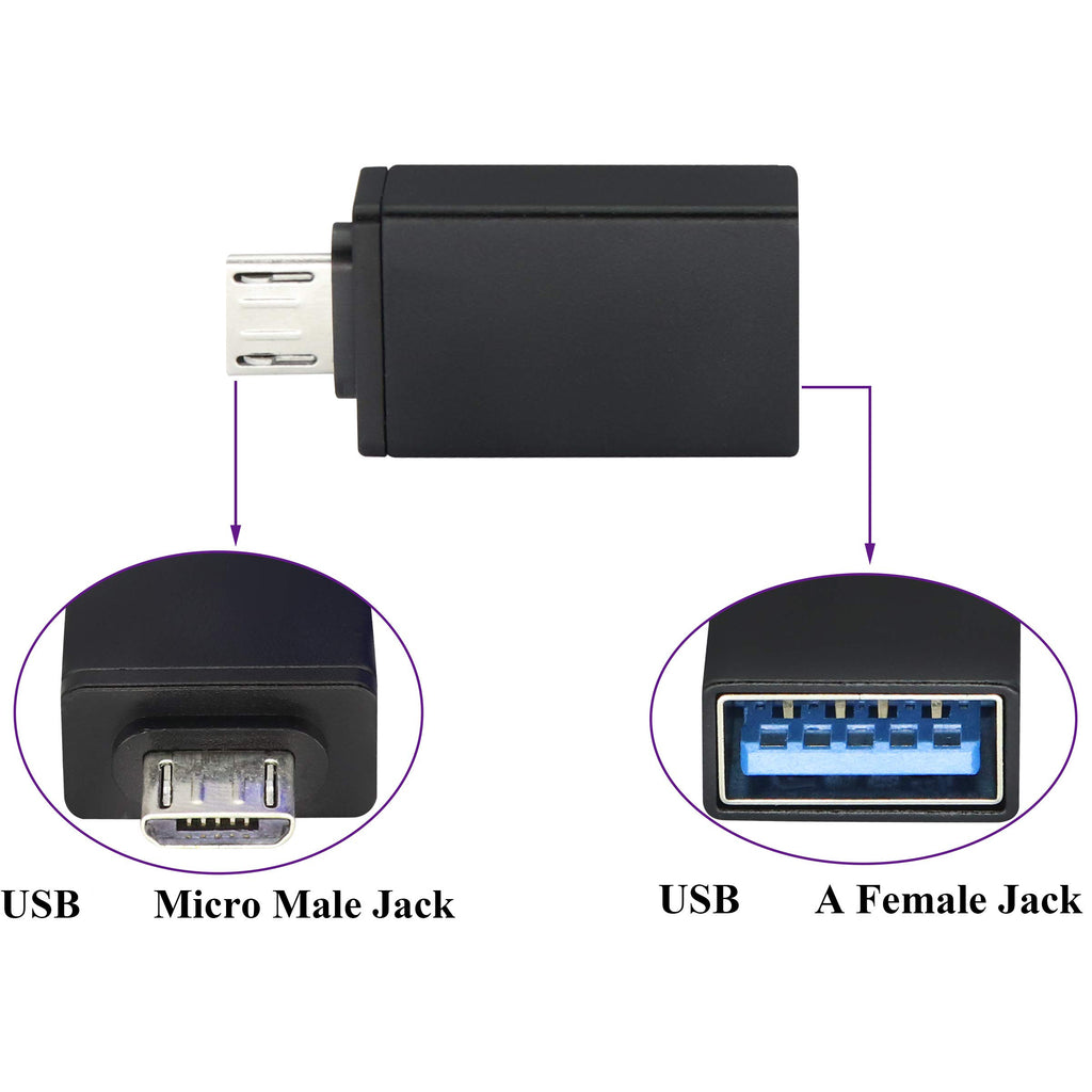 Micro USB to USB 3.0 Female OTG Adapter Aluminum Alloy Connector for Android Smartphones and Tablets