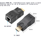 Ethernet RJ45 Extender for HDMI Cat5e Cat6 Cable 1080P 60Hz 30m 98ft Transmitter Receiver TX RX Set No Power Needed for HDTV PC PS4 Projector