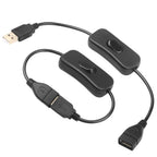 USB Extension Cable with On Off Switch Inline Rocker Power Adapter 22AWG for LED Desk Lamp Fan Drive Recorder