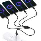 USB A Male to 4 USB C Male Charging Cable 4 in 1 Multi Device Splitter Cord 50cm 100cm 200cm Black White for USB C Phones