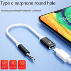 3.5mm Male to USB C Female Audio Adapter Cable TRRS Aux Jack to Type C Headphone Converter Passive Analog for Laptop PC Phone Tablet MP3 Player