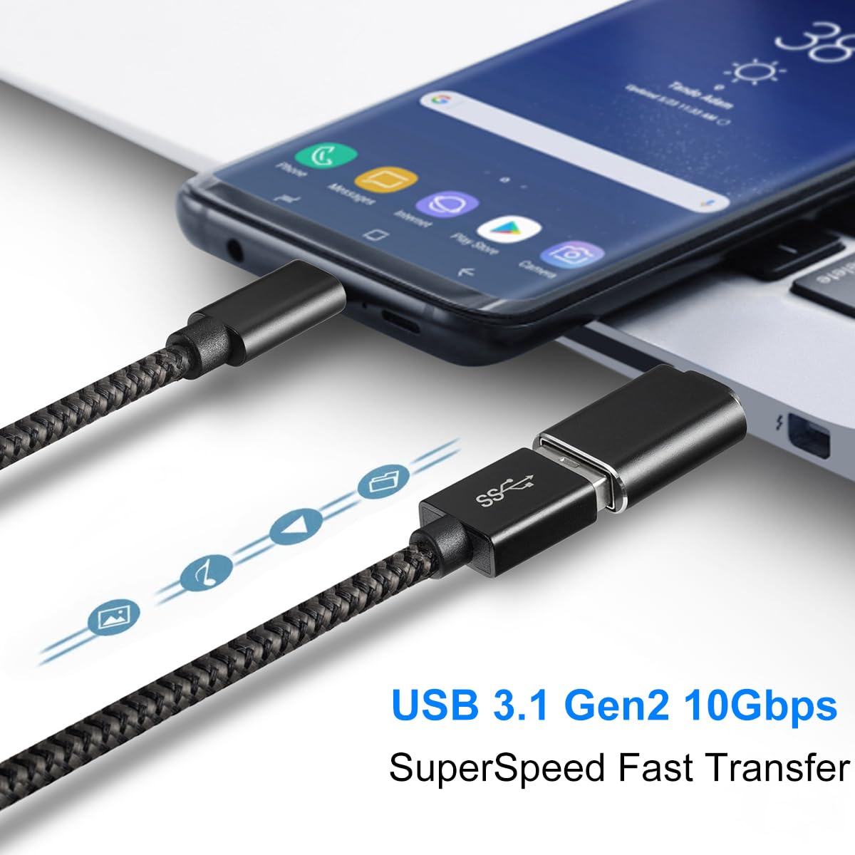 USB C to USB 3.1 Adapter Type C Male to USB Female OTG Converter Compatible with Laptops Tablets Smartphones